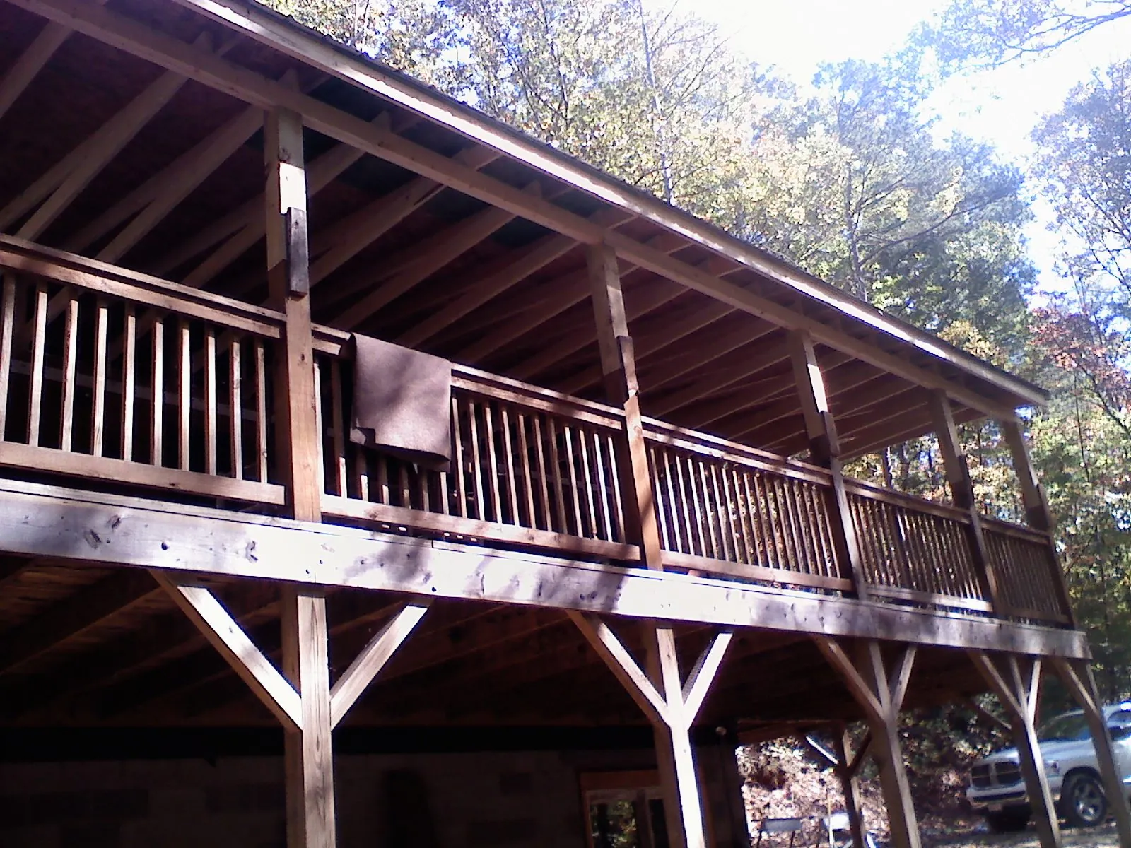 Timber framing under a new elevated porch and deck — Roof Leak Repair in Overbrook by Roofing Brothers